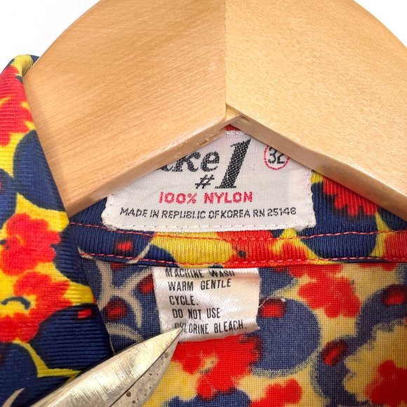 Vintage 1970s blueberry and flower print disco shirt - size small - Picture 9 of 9